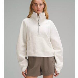 Lululemon Scuba oversized funnel half zip (heathered bone) xs/s